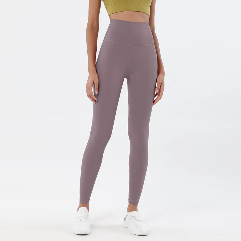 SOISOU Nylon Yoga Pants Gym Leggings Women Girl Fitness Soft Tights High Waist Elastic Breathable No T Line Sports Pants - Matrix-studios.com