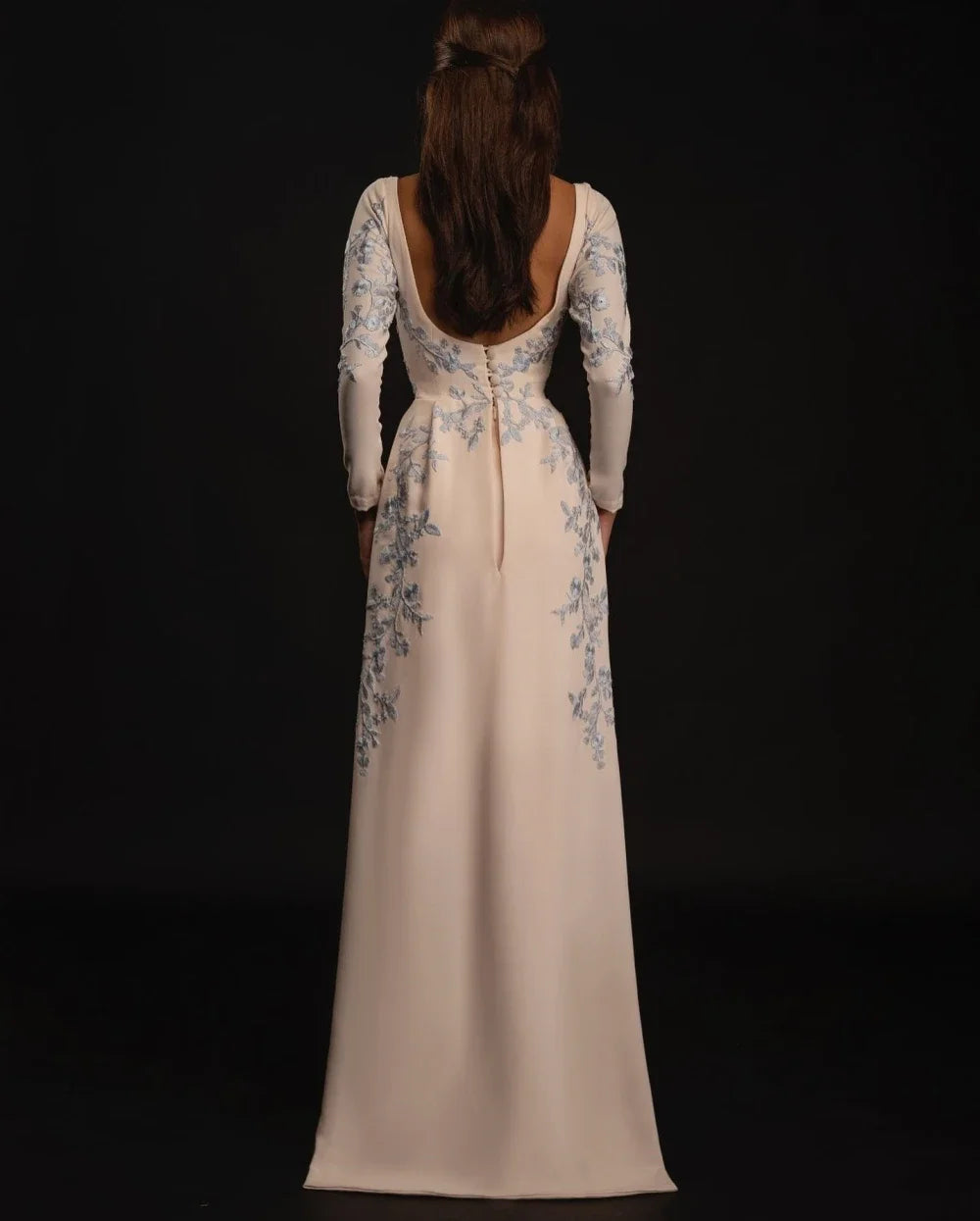 Customized Prom Dresses Exquisite Square Sheath Evening Embroidery Flower Vertically Satin Formal Occasion Gown فساتين - Matrix Studios