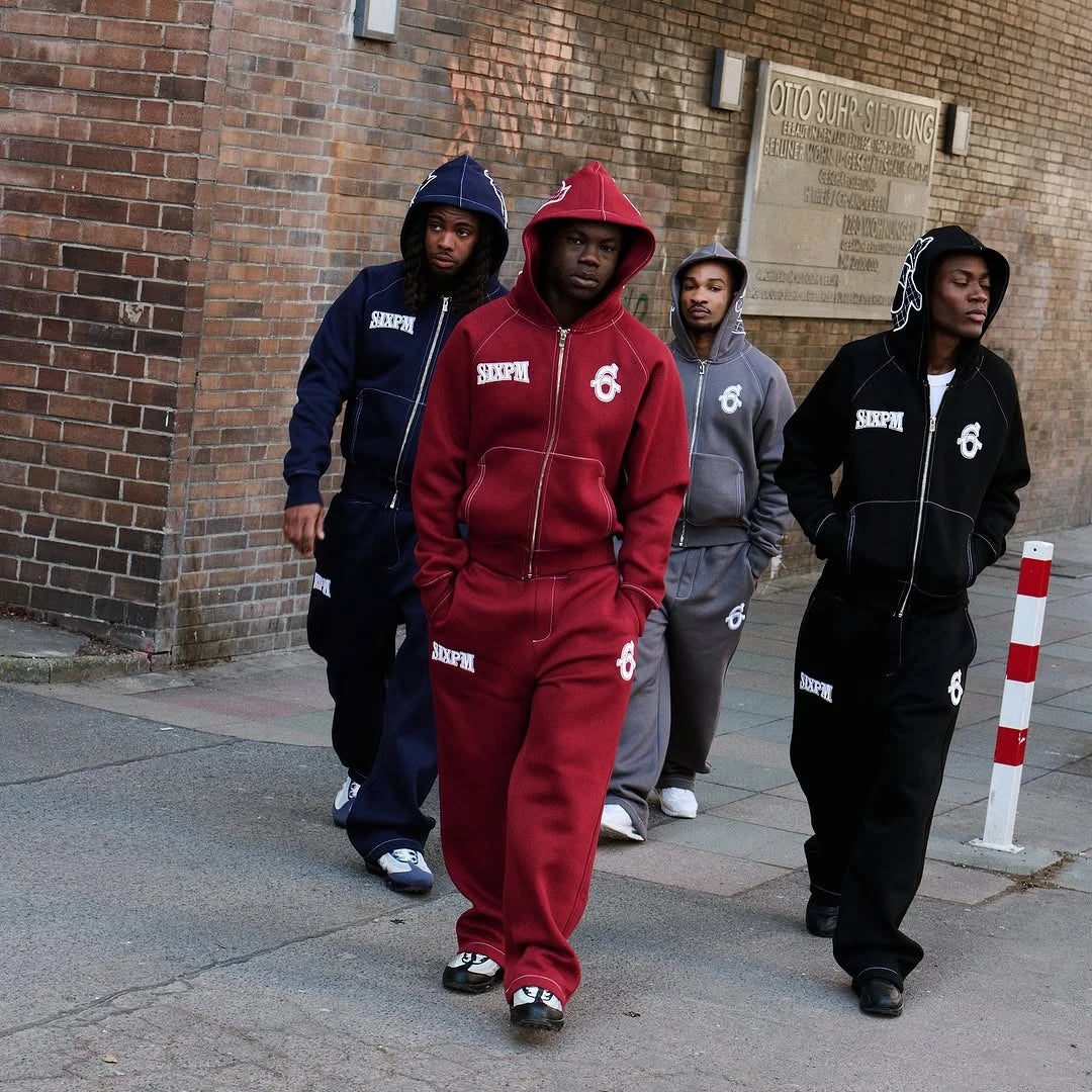 New Fashion Solid Color 2 Piece Casual Hoodie Sets Sweatshirt Y2K Retro Embroidered Logo High Street Hip Hop Unisex Jogger Suits