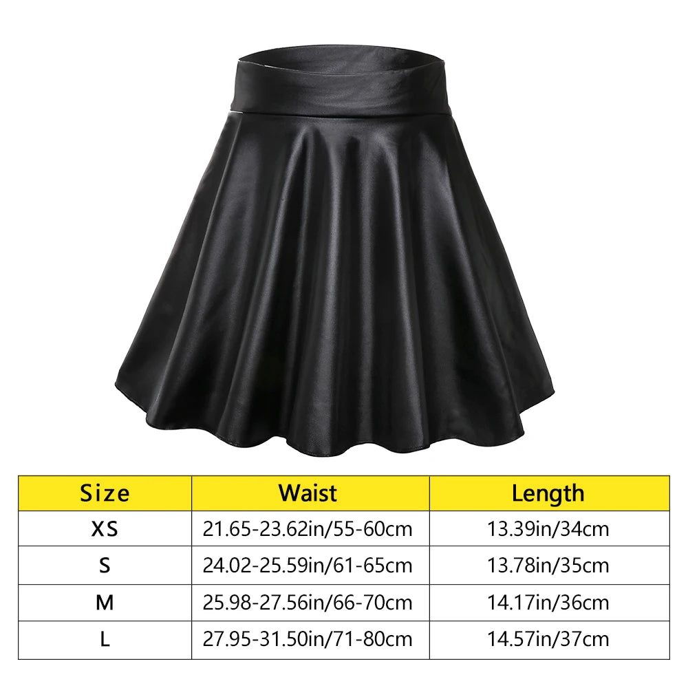 High Waist Elastic Mini Short Skirt Women Faux Leather Skirts - Matrix-studios.com