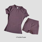 WAREBALL Women Yoga Set Gym Sportswear Sport Top Hight Waist Shorts Suit Fitness Workout Butt Lifting Short Tight Suit - Matrix-studios.com