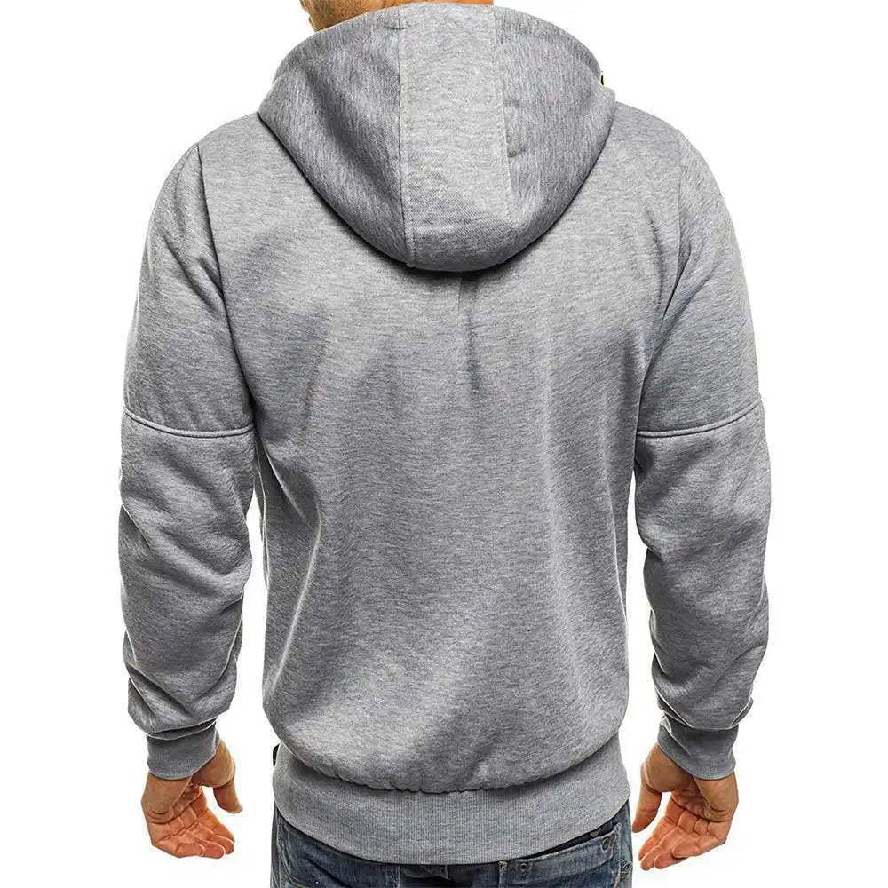 Men's Sweater Cardigan Hooded Jacket Zipper Pocket Jacquard Jacket Sports Fitness Outdoor Leisure Running Solid Color Sportswear - Matrix Studios