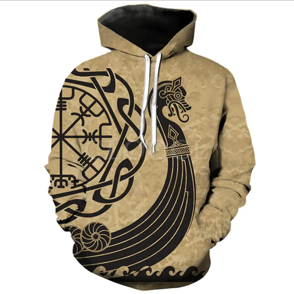 2024 New Hoodie 3d Viking Harajuku Print Pullover Men's Hooded Sweatshirt Oversized Vintage Male Clothing Fall Long Sleeve - Matrix Studios