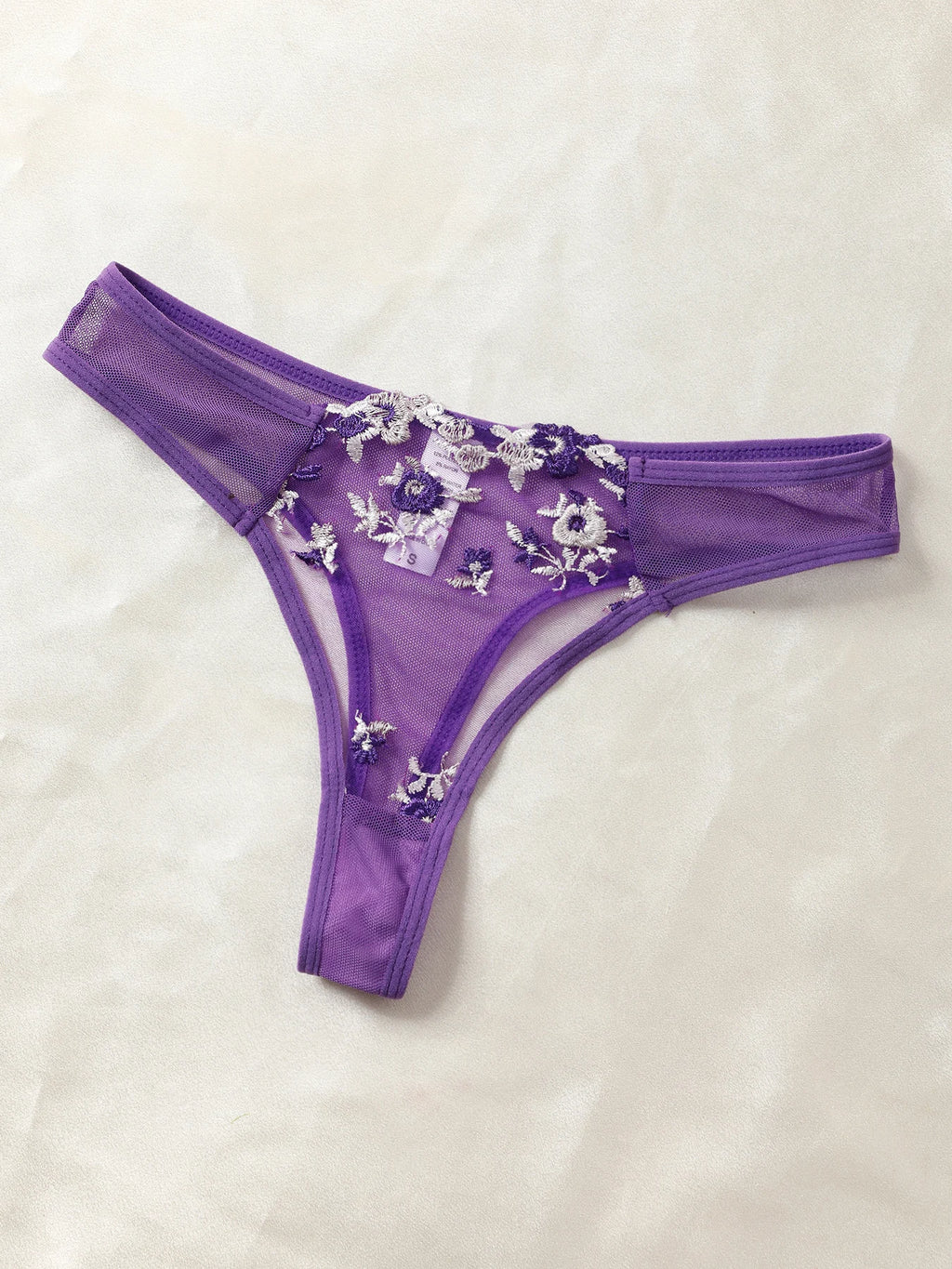 Purple Fancy Lingerie Set Female Underwear Embroidery Flower Bra And Panty Sets Women Outfits - Matrix-studios.com