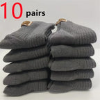 5/10 Pairs Socks Women Luxury Designer Cashmere Wool Sock Solid Warm Thick Pile Embroidered Logo Mid-Calf female Snow Boot Socks - Matrix Studios