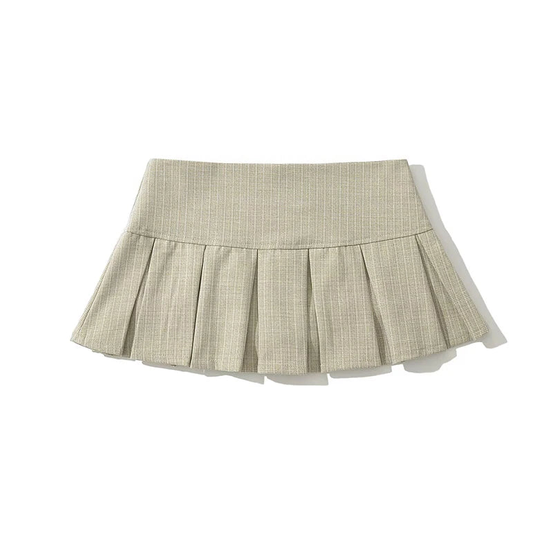 YENKYE American Retro Pleated Mini Skirt Women Sexy Low Waist Summer Skirts Cool Girl Y2K Saia - Matrix-studios.com