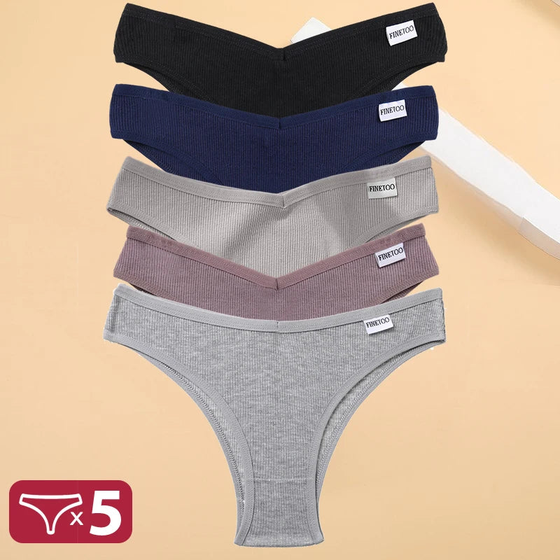 5PCS/Set Cotton Lingerie Panties Sexy Underwear Women Briefs Tangas Female Underpants Pantys Thong Panties Bikini Solid 13 Color - Matrix Studios