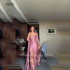 OIMG Glamorous Strapless Mermaid Prom Gowns Cap Sleeves Formal Party Gown Side Slit Floor Length Evening Dress Customized - Matrix-studios.com
