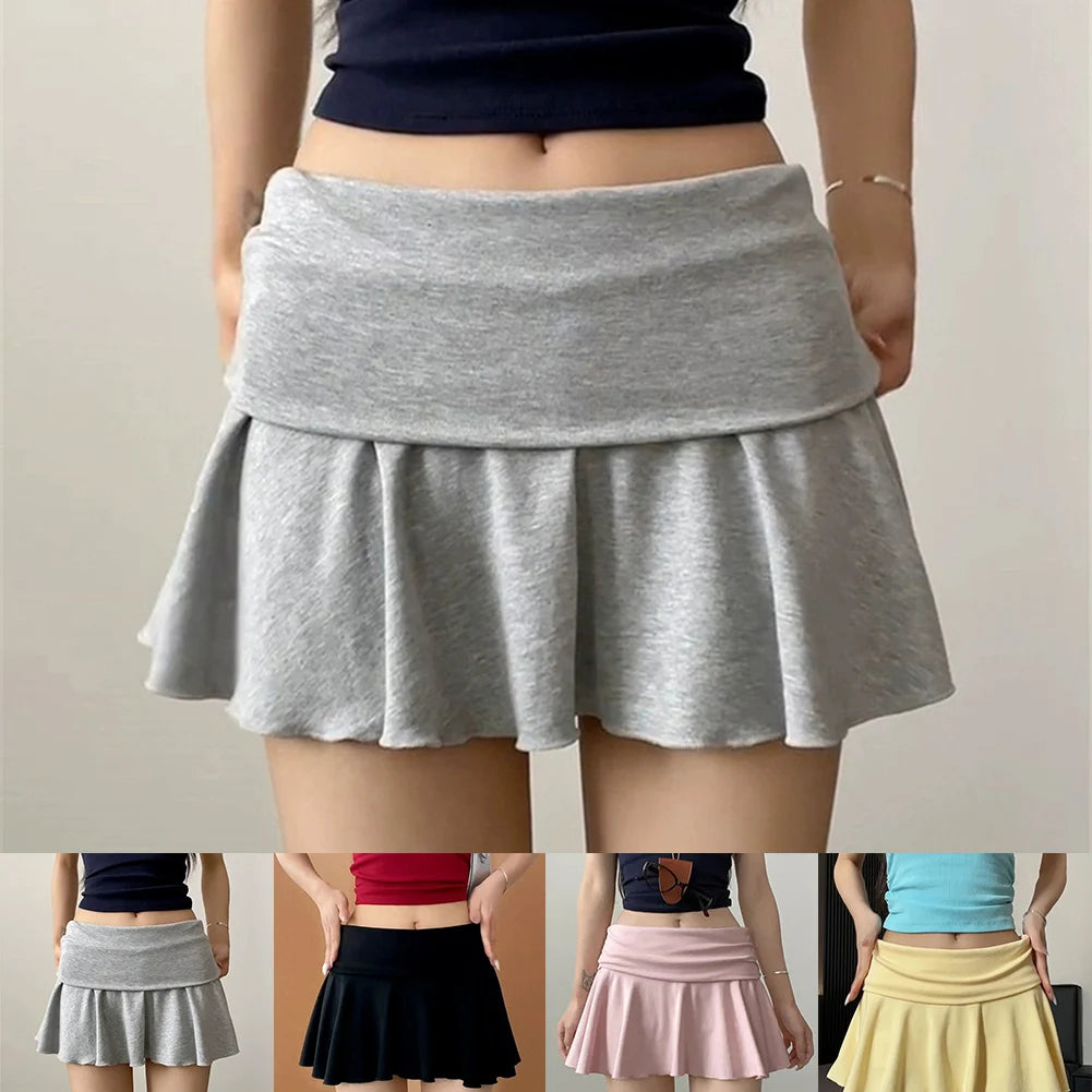 Waist-Flipping  Ruched Skirts Prevent Exposure Golf Sports Women Short Dress High Elasticity Athletic Short High Waist Skirt - Matrix-studios.com