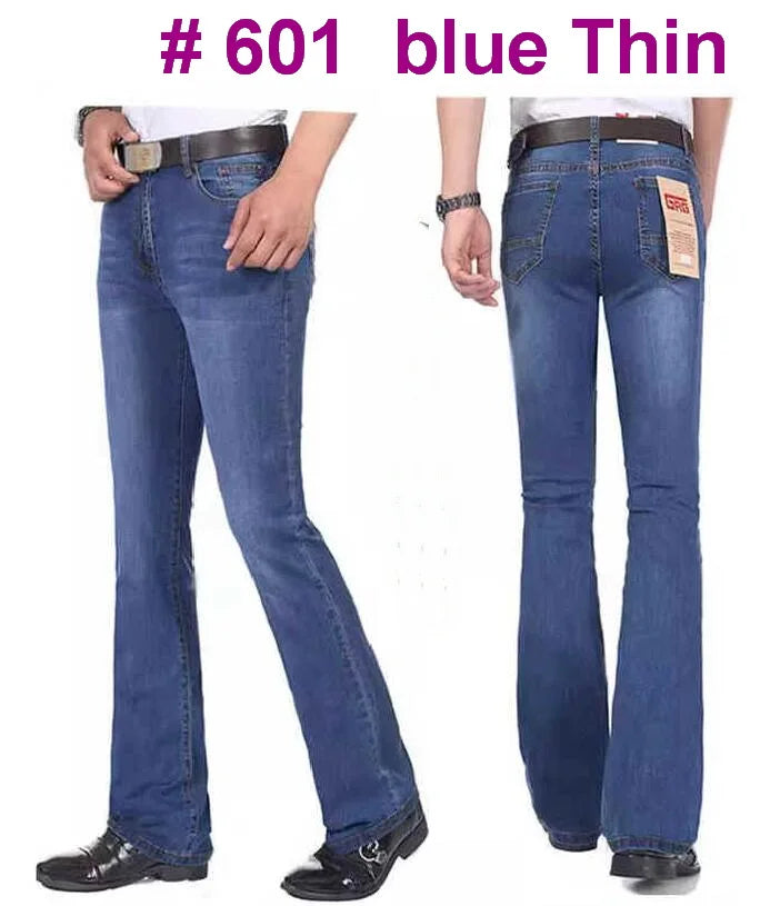 Men's Flare Jeans Mid-Rise Elastic Flare Jeans Fashion Men Flare Jeans Men's Denim Pants Multiple Color Size 26-40 - Matrix Studios