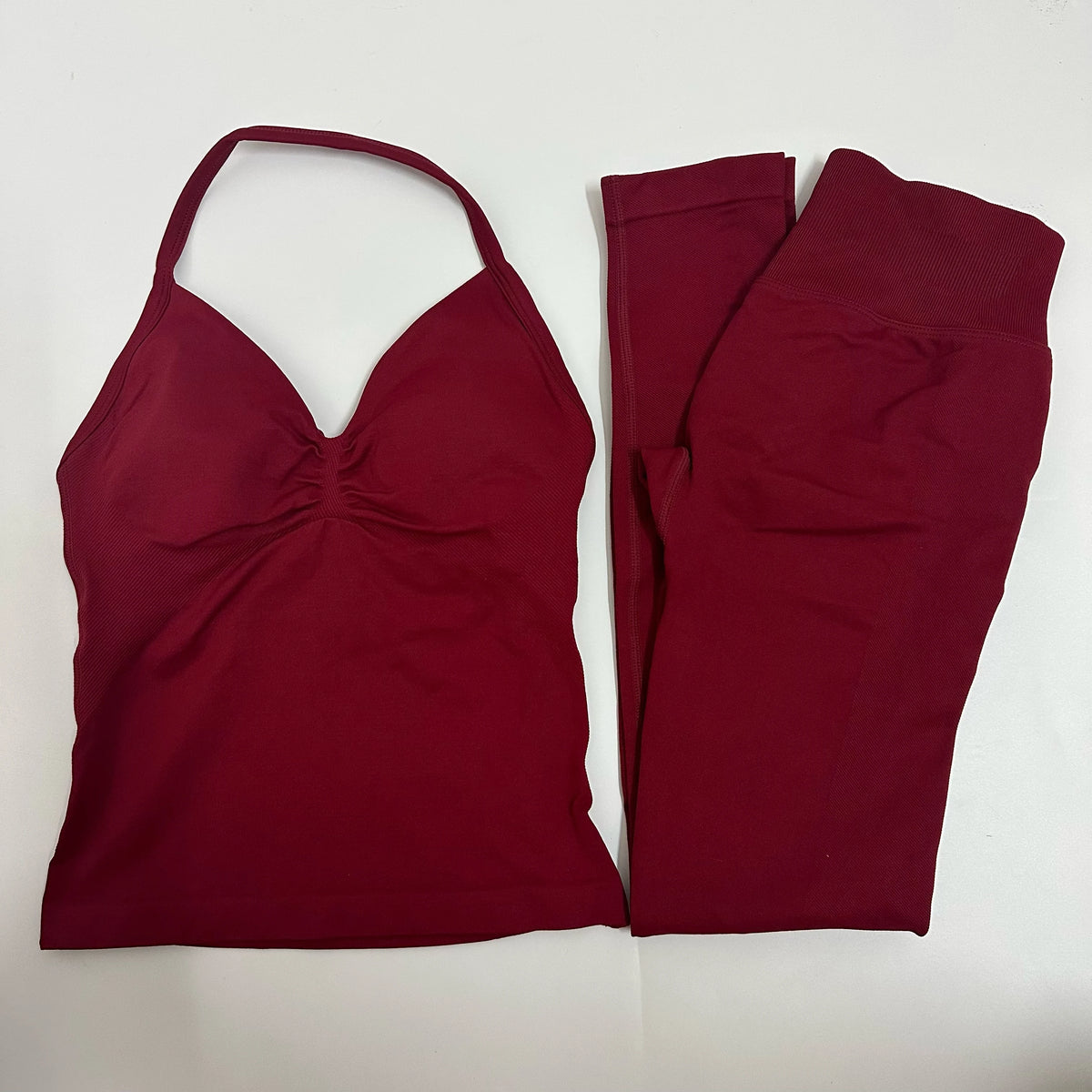 2 Pieces Set Yoga Leggings Set Women Backless Tank Tops High Waist Scrunch Gym Suit Fitness Clothes Outfit Yoga Set - Matrix-studios.com