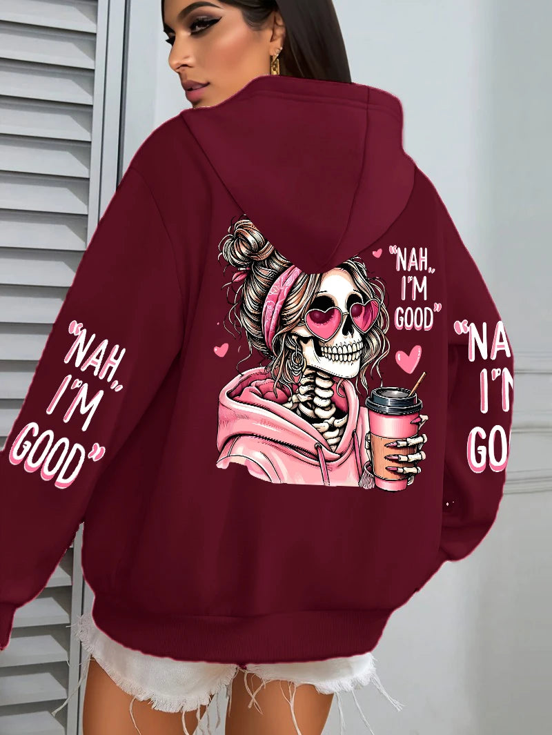 Expensive Talks Back Funny Printing Womens Hoodie Loose Multicolor Pullovers Fleece Autumn Sportswear Casual Pocket Hoody - Matrix Studios