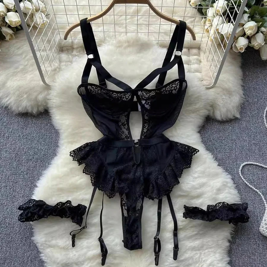 Erotic Underwear Bras Sets For Women Lace Garter Lingerie Intimates 2025 Underwire Bra And Panty Thongs Ladies Underwear Set - Matrix-studios.com
