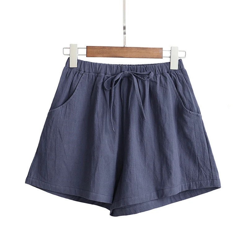 ITOOLIN Casual Linen Shorts Women Gym Workout Shorts Short Pants High Waisted Black Ladies Short Femme Women Shorts Sport Femme - Matrix-studios.com