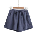ITOOLIN Casual Linen Shorts Women Gym Workout Shorts Short Pants High Waisted Black Ladies Short Femme Women Shorts Sport Femme - Matrix-studios.com