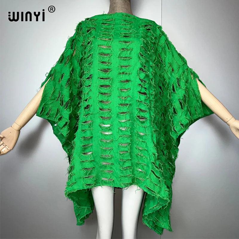 WINYI Original Denim Sexy Short Dress with Holes New Fashion Africa Womens Party Holiday Casual Maxi Beach Dress - Matrix Studios