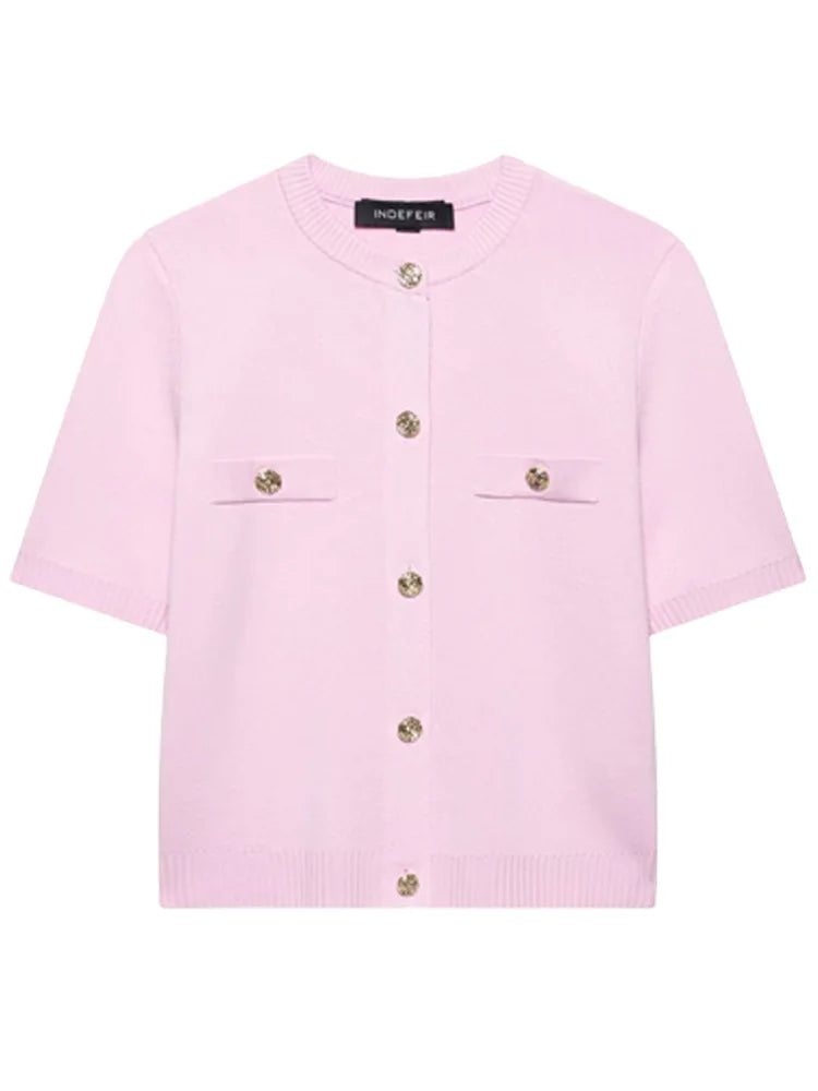 HXAO Cardigan Woman Knitwear Button Ladies Short Sleeve Knit Bolero Women's Tricot Top Summer Outerwear Crop Cardigan Top Female - Matrix Studios
