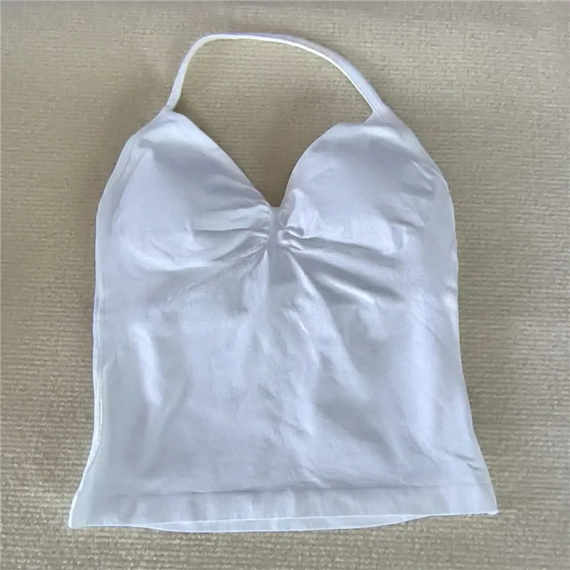 HBC Sexy V Neck Gym Tank Top Longline Strappy Vest Women Seamless Sports Running Tank Top Slim Fit Yoga Padded Workout - Matrix-studios.com