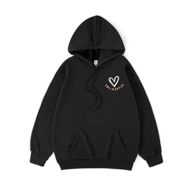 Dear Person Behind Me Hoodie Women Colored Letters Warm Fleece Woman Hoody Fur-liner Spring Autumn Hoodies Y2K Casual Tops - Matrix Studios