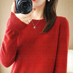 Autumn And Winter Cashmere Sweater Women's Crew Neck Pullover Casual Knitted Top Women's Short Undercoat Fashion 18 Colors - Matrix-studios.com