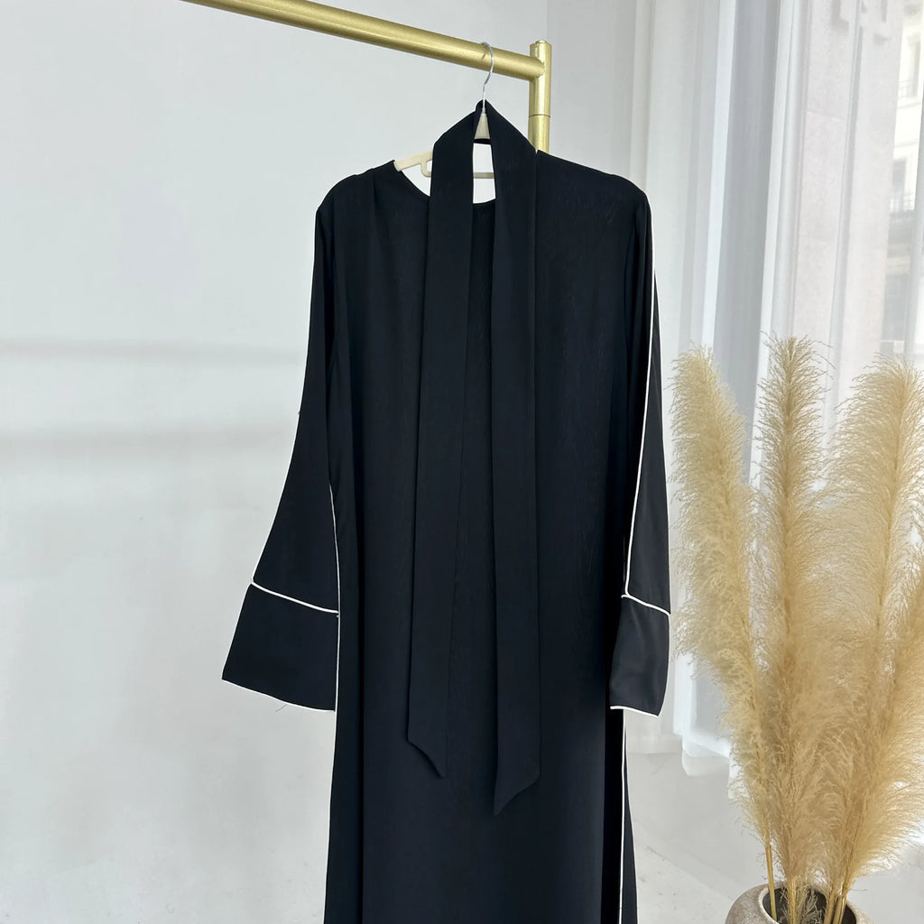 Eid Plain Closed Abaya Dress Silk Velvet Abayas for Women Dubai Luxury Muslim Modest Dresses Islamic Clothing Kaftan Hijab Robe - Matrix-studios.com