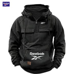 2026 Reebok Logo Multi-Pocket Design Hoodie - The Top Choice for Fashionable Autumn and Winter, a Semi-Zippered Hooded Comforta - Matrix Studios