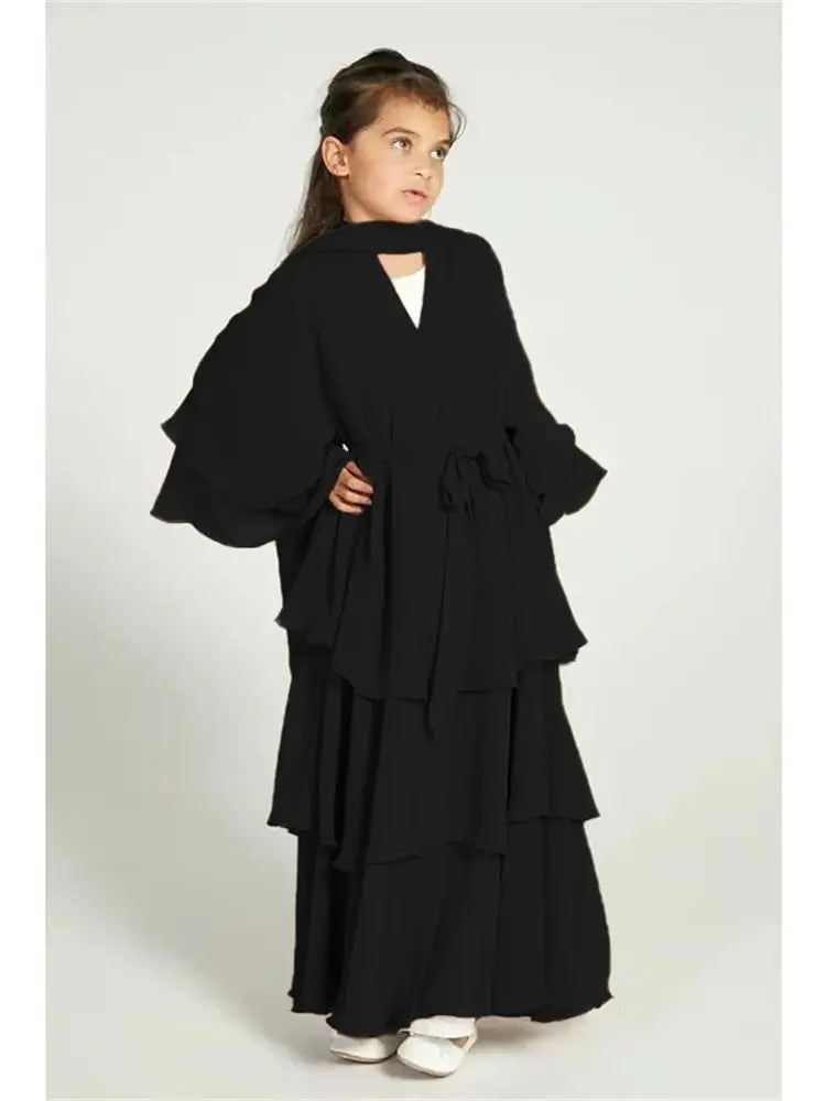 Ramadan Niqab Khimar Chiffon Kids Muslim Abaya Dubai Turkey Islam Dress Prayer Clothes For Women Kebaya Robe Femme Musulmane - Matrix-studios.com
