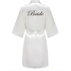 Rose Gold Satin Team Bride Bridesmaid Robe Wedding Bathrobe Gown Women Dressing Sleepwear Mother Maid of Honor Kimono - Matrix-studios.com
