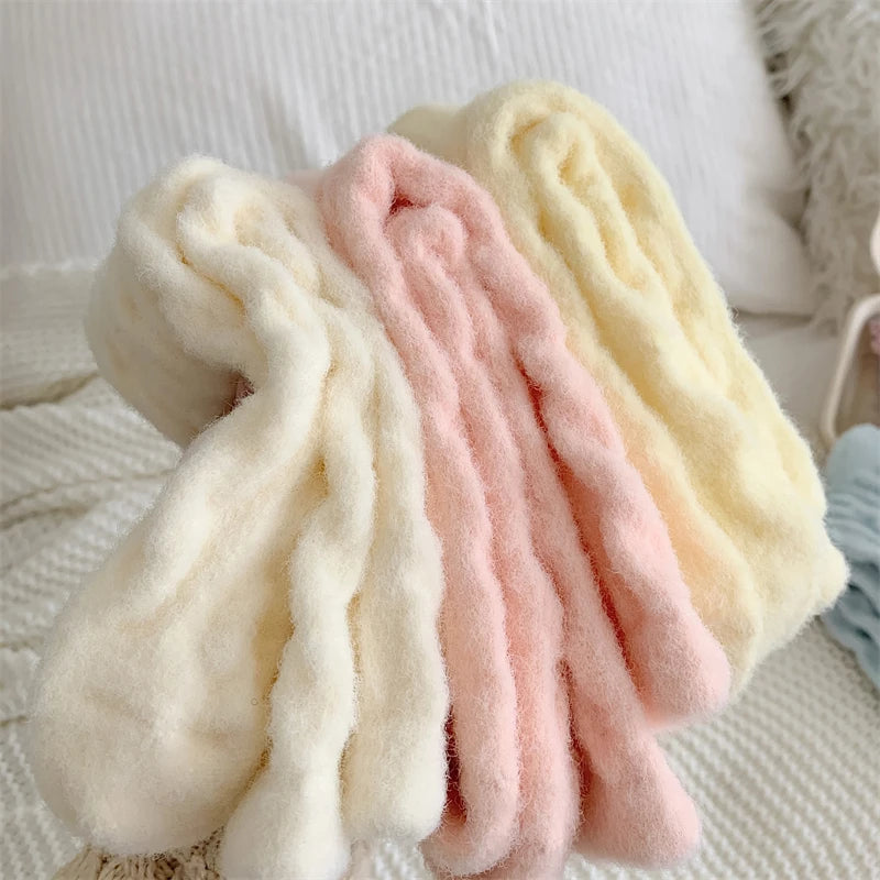 Warm Women's Socks New Winter Japanese Fashion Solid Color Fluffy Socks For Girls Home Thick Cute Floor Socks Kawaii Autumn Soft - Matrix Studios