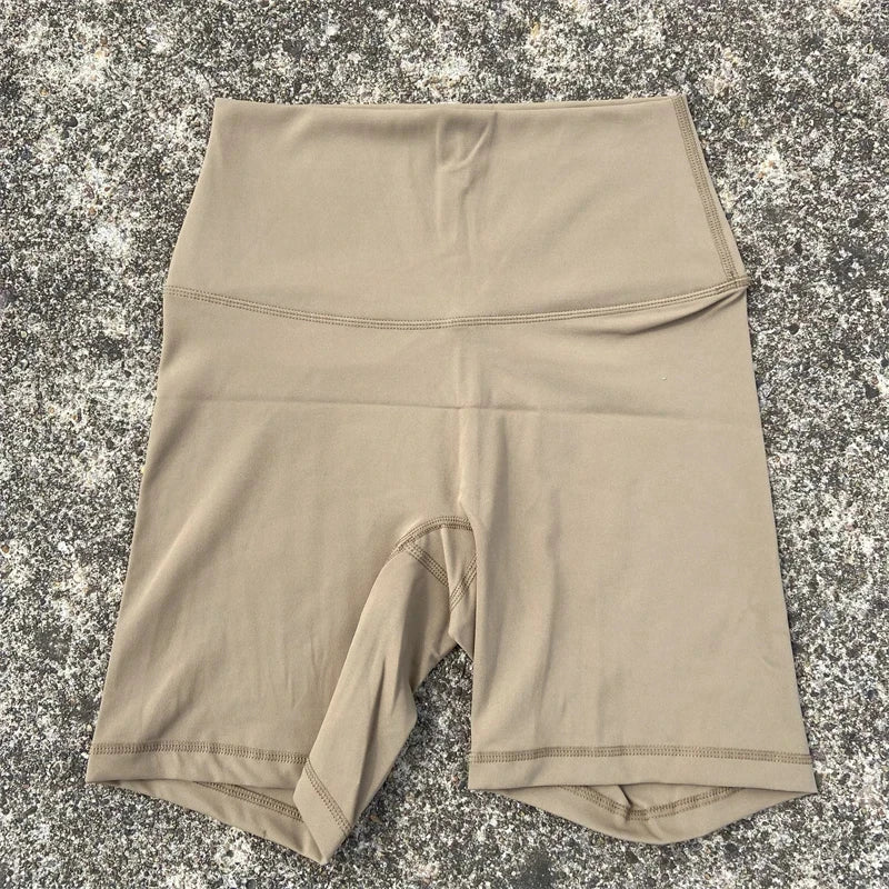 Solid Color Women Fitness Sports Short High Waist Yoga Short Leg Cycling Comprehensive Training Jog Squat Proof Internal Pocket - Matrix Studios