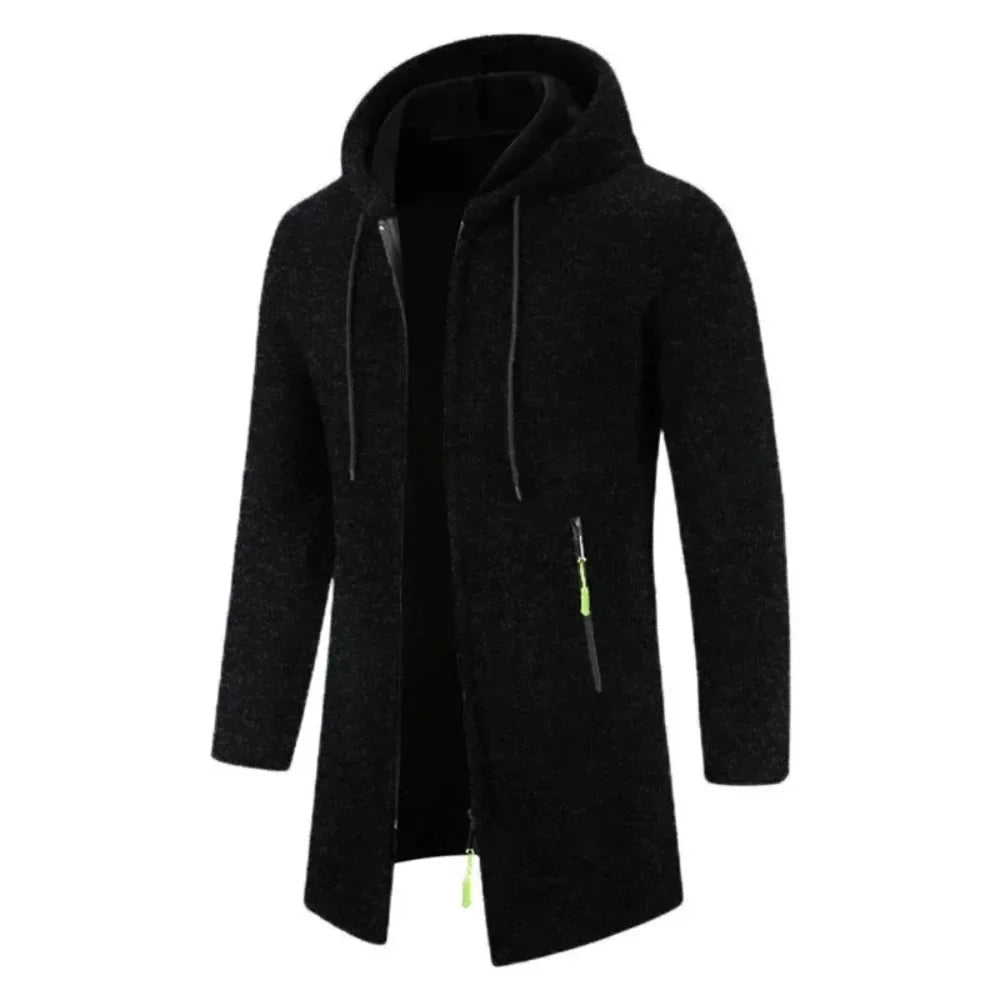 New Mens Long Sleeve Hooded Sweater for Men Zipper Sweatshirts Oversize Streetwear Warm Solid Color Autumn Jacket Hoodie Men - Matrix Studios