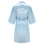 Blue Women Bathrobe White Letter Bride Bridesmaid Mother Maid of Honor Get Ready Bridal Party Robes Gifts Dressing Gown - Matrix-studios.com