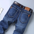 Men's New Korean Version Is Soft And Comfortable Stretch Regular Fit Jeans Fashion Casual Cotton Business Black  Denim Pants - Matrix Studios