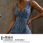 ZHEJIN Leopard Jumpsuit Women Backless Criss Cross Seamless Yoga Romper Scrunch Butt Lifting Workout Bodysuit Gym Fitness Wear - Matrix Studios