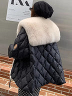 2024 Luxury Fox Fur Collar Long Coats 2024 Women Winter Soft Warm Loose Jacket Puffer Parka Female Windproof Snow Outwear Coats - Matrix Studios