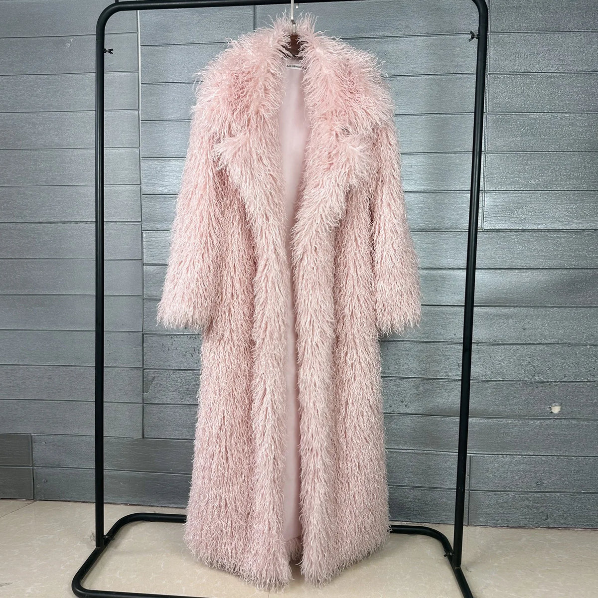 DEAT 2026 Autumn Winter New Fashion Beach Wool Faux Fur Coat For Women Suit Collar Solid Color Long Overcoat Female 11A07448 - Matrix Studios