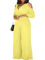 Spring Summer Solid Color Women Sexy Deep V Neck Short Sleeve Rompers Fashion Slim Fit Lace Up Elegant Female Wide Leg Jumpsuit - Matrix Studios