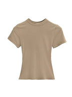 2025 New High Quality Casual T shirt Sexy Slim Short Sleeves Fashion Trend Solid Women Clothing y2k Tops - Matrix-studios.com