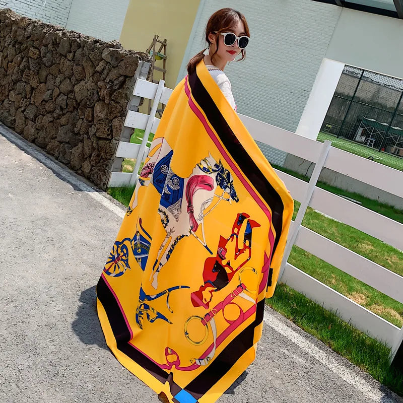 140x180cm Celebrity With The Same Cover-Ups Women Large Beach Dress Bikini Bathing Swimwear Sunburn Protection Sarong Wrap Scarf - Matrix Studios