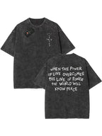100% Cotton Oversized T Shirt For Men Women HipHop Washed T Shirts cactus jack Short Sleeve Gift Tops look mom i can fly K39