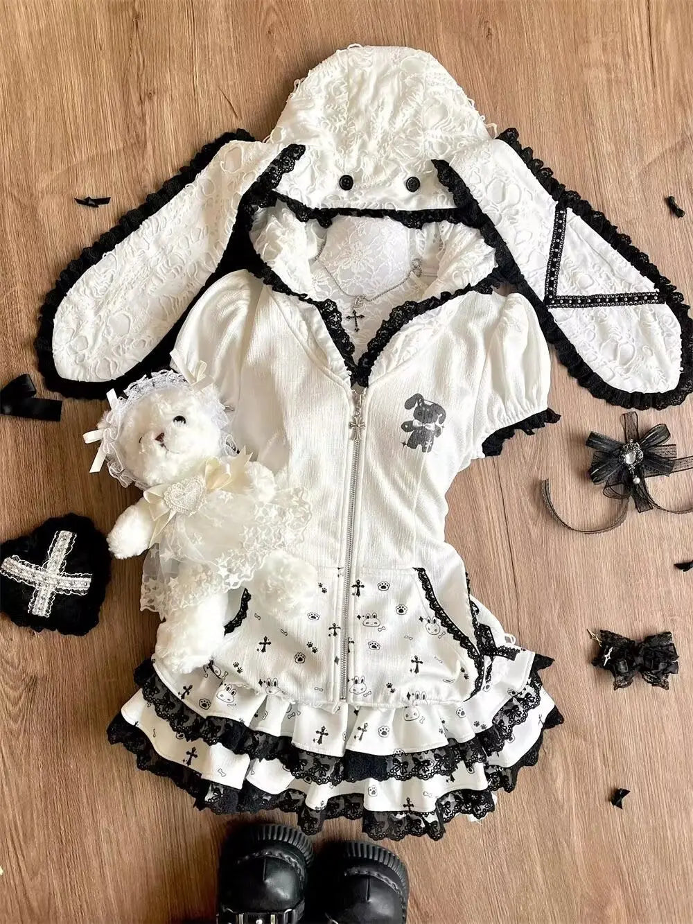 Japanese Pink Sweet Kawaii Lolita Elegant 2 Piece Sets Women Preppy Style Design Mini Skirt Suit Female Princess Chic Outfits - Matrix-studios.com