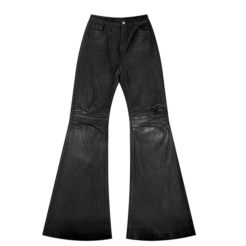 Y2K Washed Jeans Gothic Vintage Micro Flared Middle Waisted Zipper Pants Women Men Streetwear High Quality Design Sense Trousers - Matrix Studios