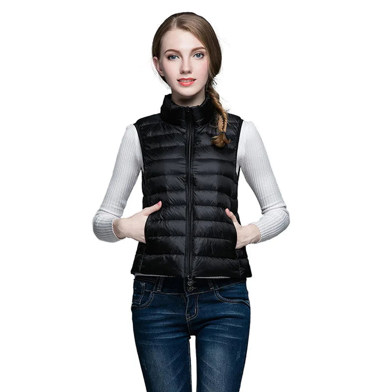 Women Sleeveless Vest Jackets Winter Fashion Male Cotton-Padded Vest Coats women Stand Collar Warm Waistcoats Clothing - Matrix Studios