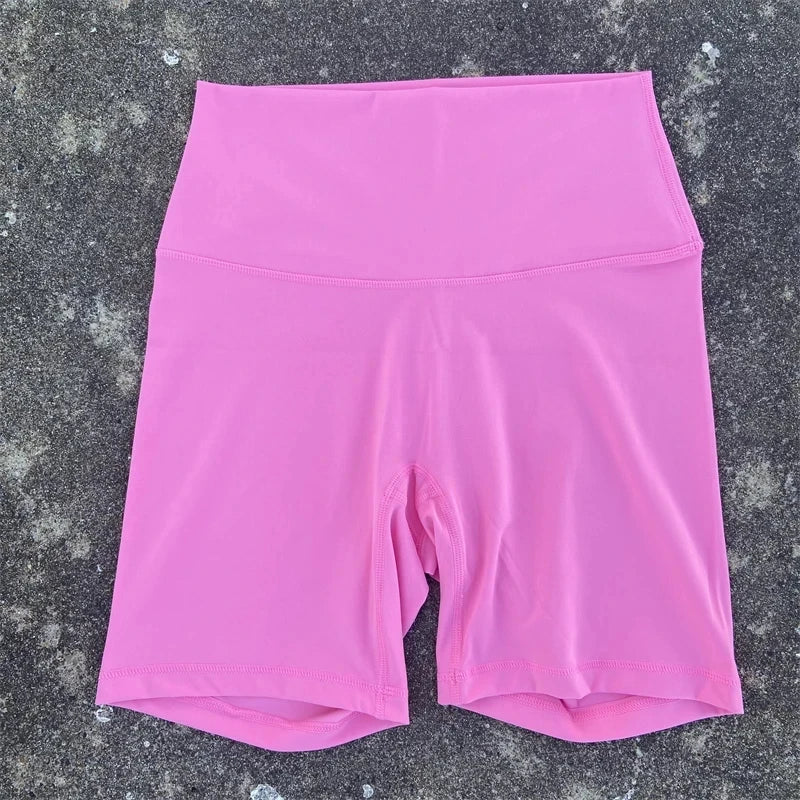 Solid Color Women Fitness Sports Short High Waist Yoga Short Leg Cycling Comprehensive Training Jog Squat Proof Internal Pocket - Matrix Studios