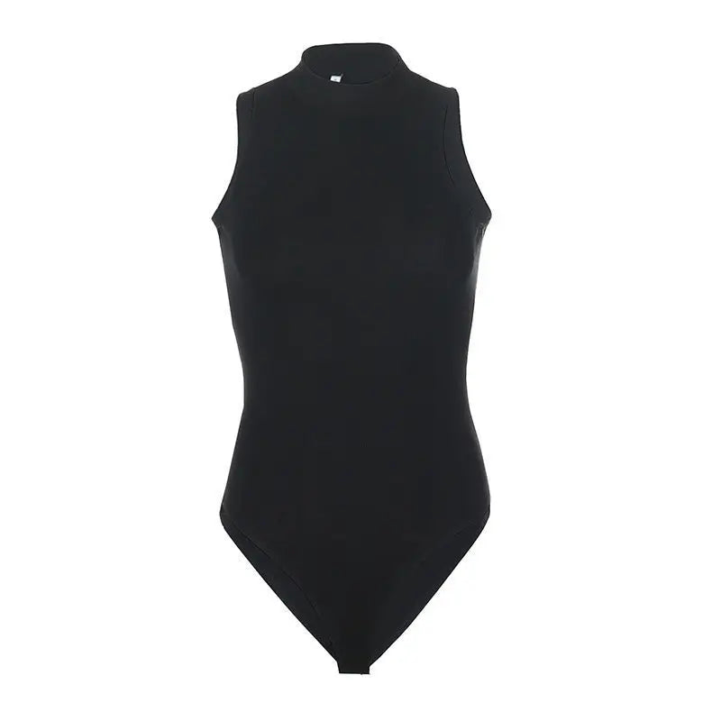 White Strappy Bodysuit Sexy Backless Ribbed Bodysuit Romper string femme sexy Sleeveless Tank Top gloved bodysuit Body Female - Matrix-studios.com
