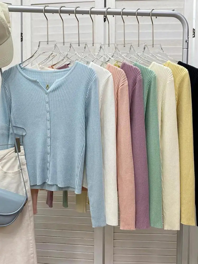 zjaiss 2026 New V-Neck Temperament Small Fragrant Wind Women Loose Sweater Sweater All Sweater Coat Special Offer Cardigan - Matrix Studios