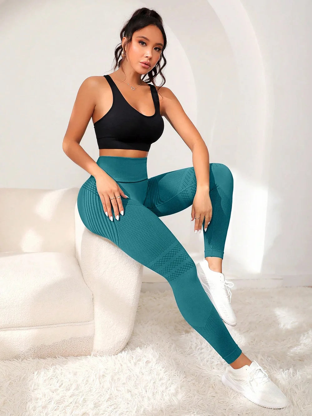 Sports Pants With Sexy Lines Lifting Buttocks Sports Tight Pants Women's High Waisted Elastic Fitness Pants Running Yoga Pants - Matrix-studios.com