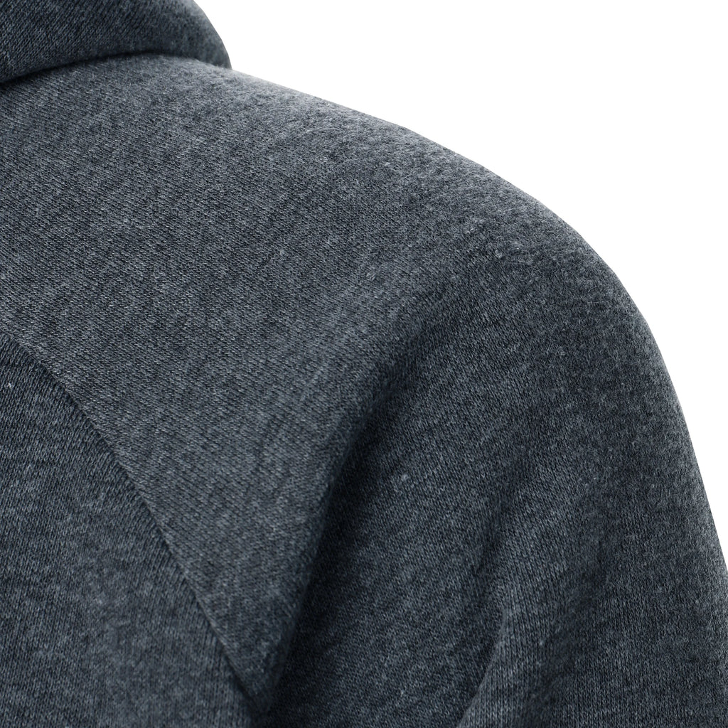 Autumn winter men's solid color hooded top Long sleeve side zipper design hoodie - Matrix Studios