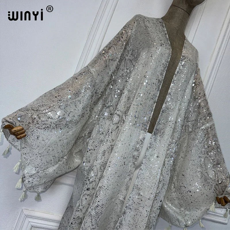 WINYI Africa Outfit Kimono New In Coats & Jackets Beach Cover Up Maxi Dress Cardigans Beach Wear Women 2024 Abaya Dubai Luxury - Matrix Studios