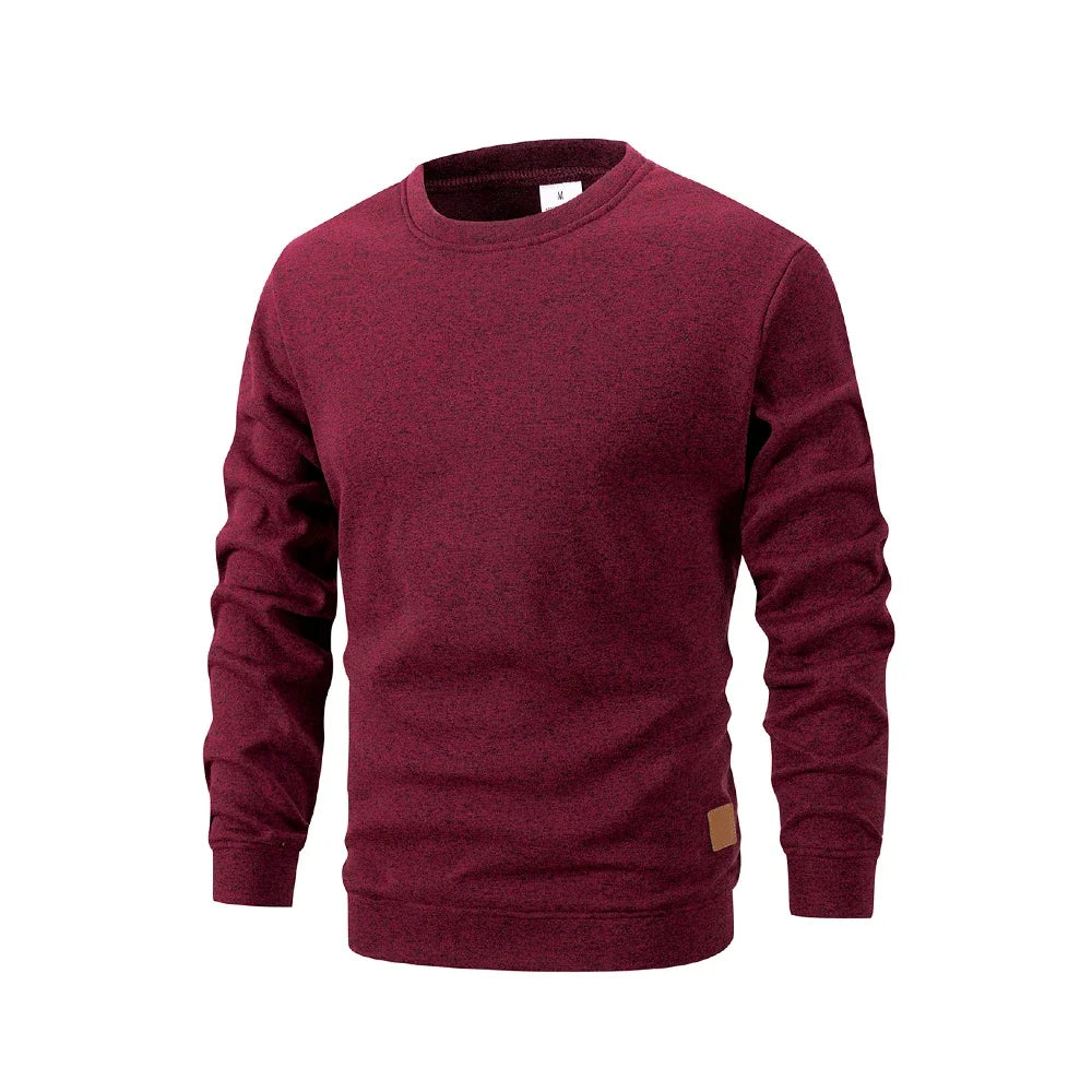 New Men's Sweater Spring Autumn Round Neck Long Sleeve Pullover Casual Sports Sweatshirt High Quality Solid Color Fleece Coat - Matrix Studios